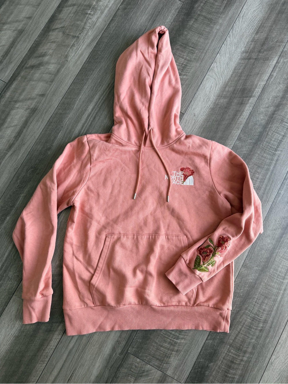 The North Face Himalayan Bottle Source Pink Floral Embroidered Hoodie Women’s M
